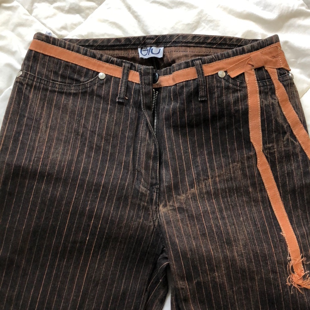 Flare pinstripe jeans